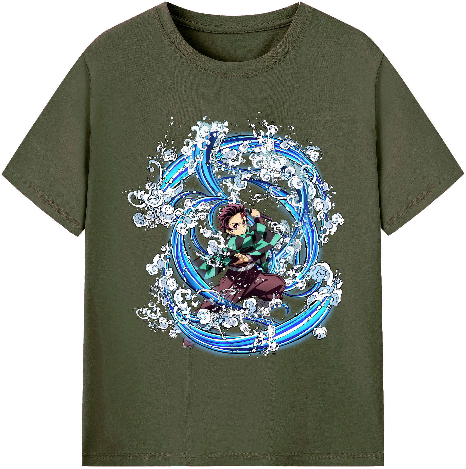 （画像用） 鬼滅の刃 竈門 炭治郎／かまど たんじろう Kamado Tanjirou 綿100％ メンズ半袖Tシャツ｜肌触りやわらか＆通気性